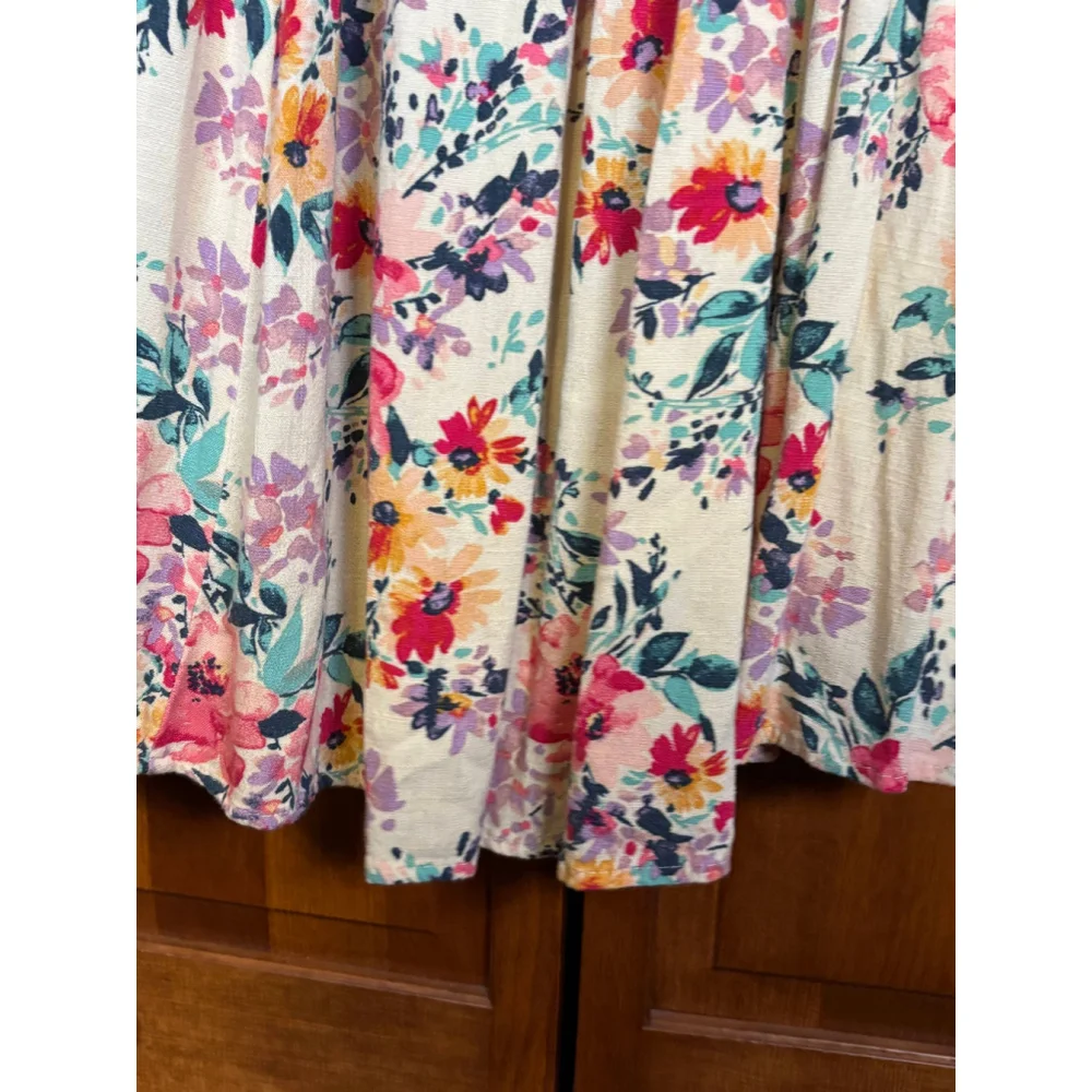 Torrid Mini Dress Floral Smocked Flowy Stretch Rayon Blend Multicolor Women's 0 - Picture 7 of 9